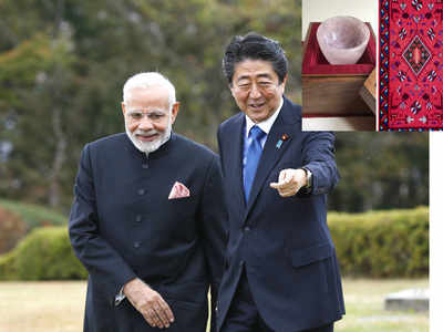 PM Narendra Modi's gift to Japan's Abe: Stone bowls and dhurries