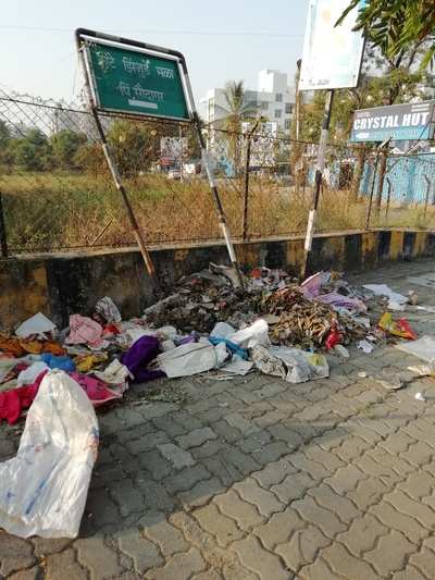 Garbage stock piling on footpath