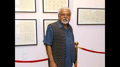 SG Vasudev attends the opening of Art Bengaluru at UB City, Bengaluru