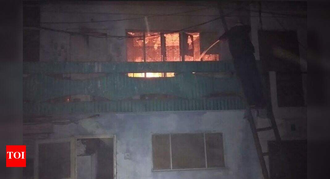 Three-storey house gutted in massive fire | Lucknow News - Times of India
