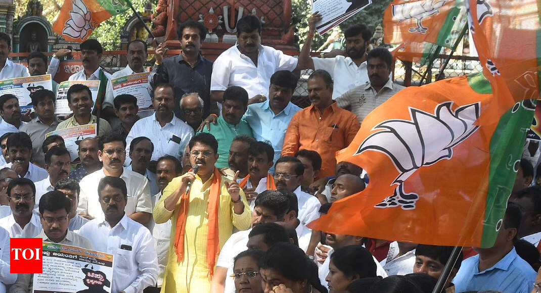 BJP stages protests ahead of Tipu Jayanti; security tightened in Karnataka - Times of India