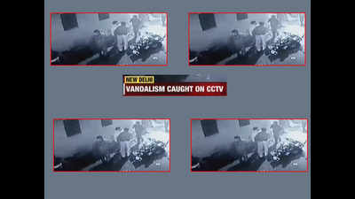 Caught on CCTV: Mob attacks house in east Delhi, destroys motorbike