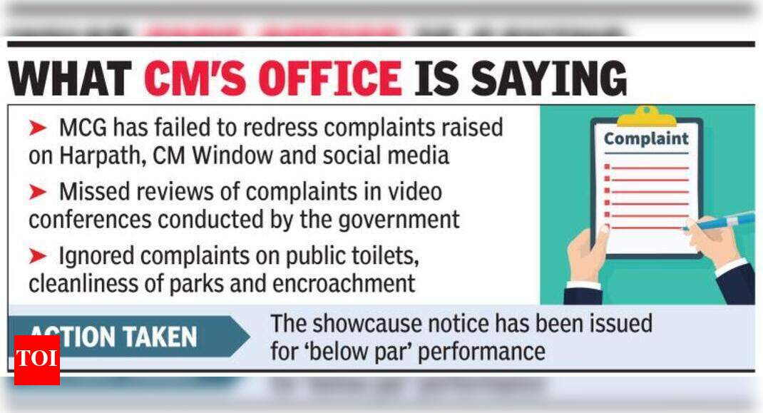 MCG told to explain why it has gone slow on complaints Gurgaon News