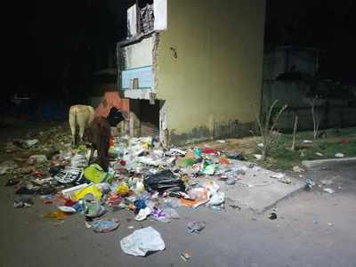 Garbage menace at Naraina Metro station - Times of India