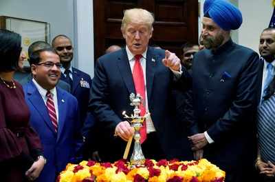 Trump lights Diwali lamp -- and needless controversy -- in White House