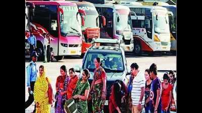 39 private buses fined Rs 94,000 for overcharging during festival