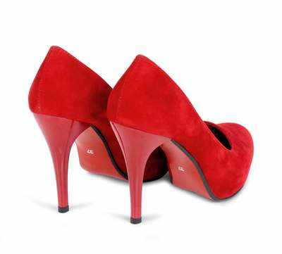 Red tape shoe on high heel Royalty Free Vector Image
