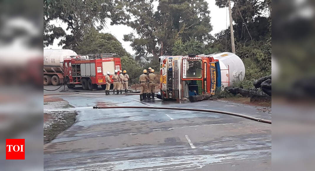 Another LPG tanker overturns on Bengaluru-Mangaluru highway, gas ...