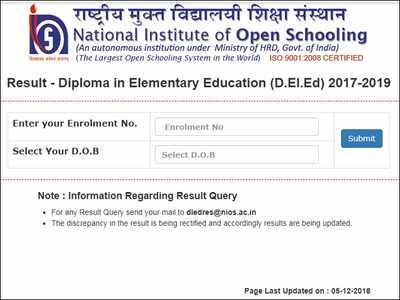 NIOS DElEd second semester result 2018 declared @ nios.ac.in; check direct link