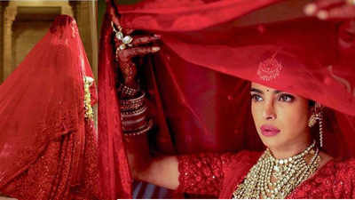 Priyanka chopra red wedding 2024 lehenga