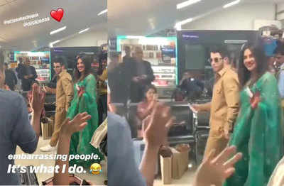Watch: Priyanka Chopra breaks into a dance at airport, Nick Jonas cannot stop smiling