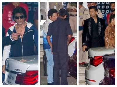 Photos: Shah Rukh Khan, Sachin Tendulkar, Karan Johar and others return from Isha Ambani's sangeet ceremony