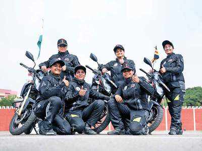 Six women officers of EME rode from Bhopal to Secunderabad to inspire young girls to join the Army
