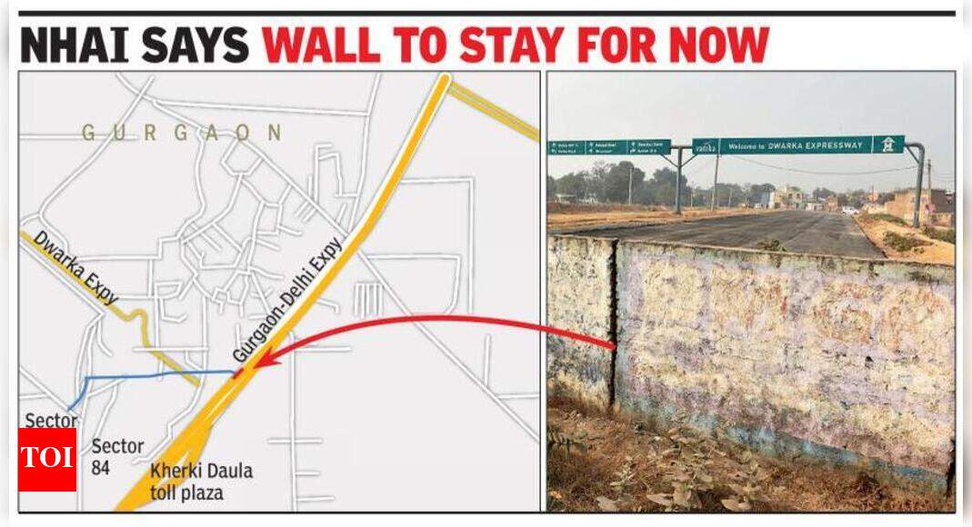 Huda road from new sectors to NH-8 runs into wall near toll plaza, NHAI ...