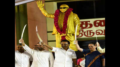 MK Stalin erects statue for father, places Congress chief Rahul Gandhi on pedestal