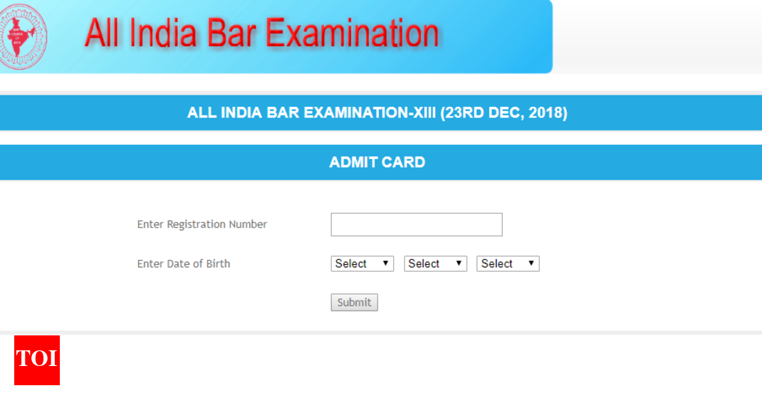 aibe admit card 2015