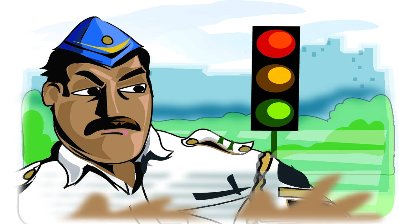 Traffic police officer vector illustration • wall stickers police officer,  watchman, cop | myloview.com