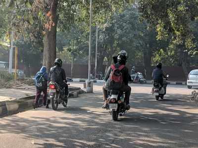 Driver without helmet