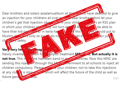 FAKE ALERT: Fake messages claim RSS and Modi government making Muslim kids impotent through vaccines