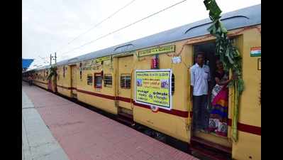 Kongu Express train with refurbished coaches flagged off from Coimbatore