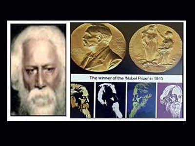 Image of Pauling's Nobel medal displayed as Rabindranath Tagore's ...