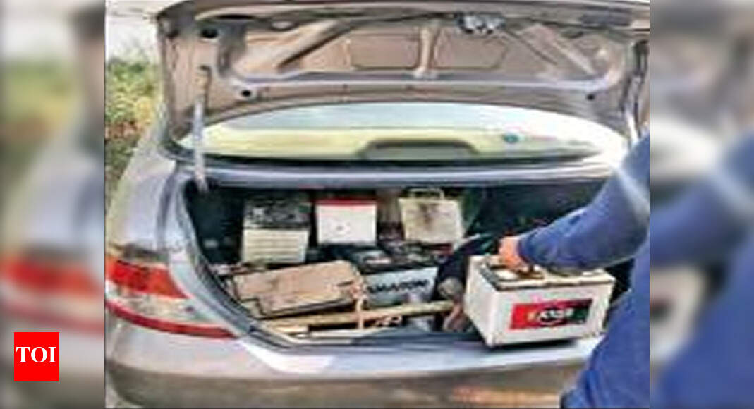 Car with six stolen batteries found abandoned in Zirakpur Chandigarh