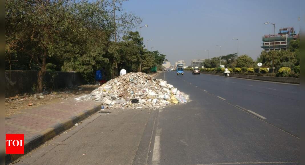 Construction debris on highway Times of India