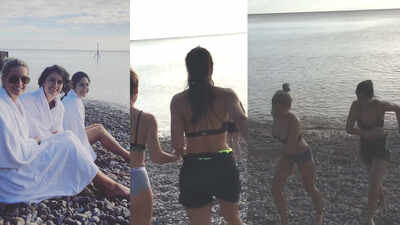 Watch: Katrina Kaif goes swimming with sisters in freezing English Channel