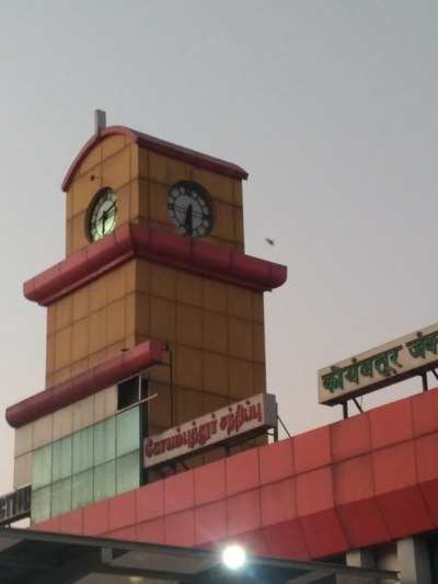 Coimbatore Railway Station Clock - 2 diff. times