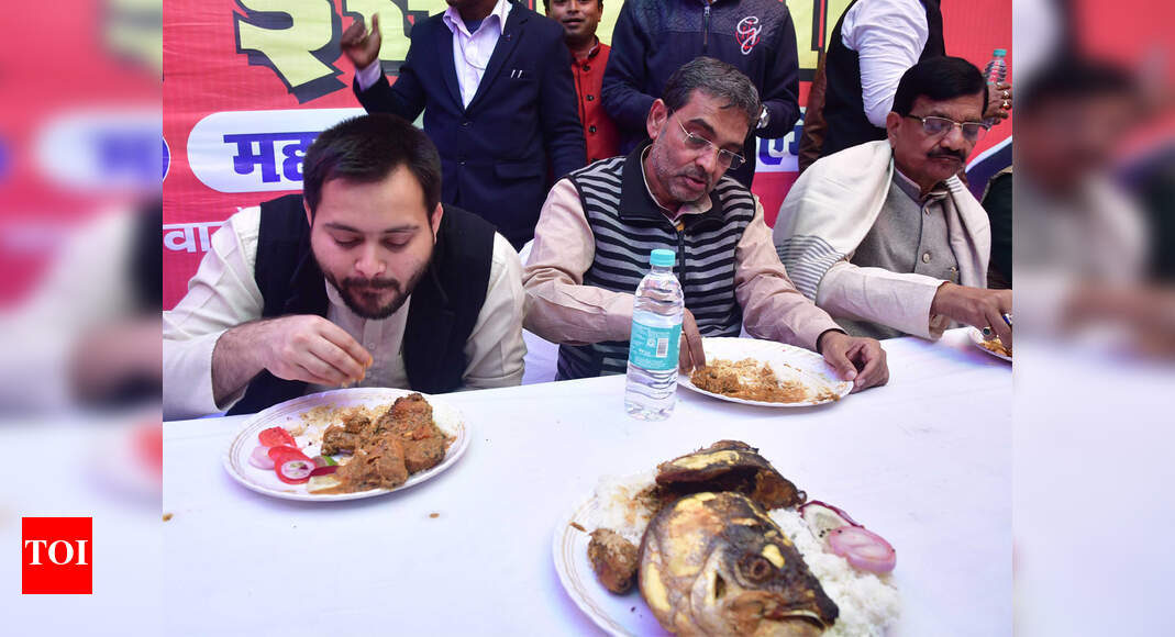 Grand Alliance leaders savour three quintal fish | Patna News - Times ...