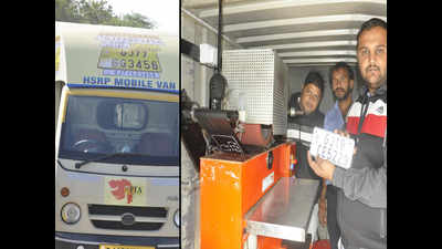 HSRP vans launched at Gandhinagar RTO for replacement of vehicle number plates