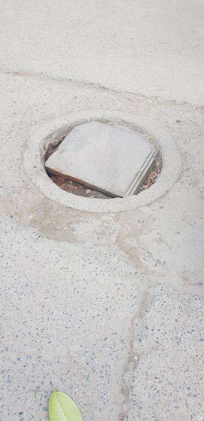 Broken manhole cover risk