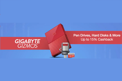 Get upto 15% cashback on pen drives, hard disks and more at Paytm Mall