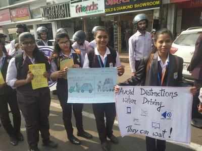 BSSS students do Nukkad Natak for road safety awareness