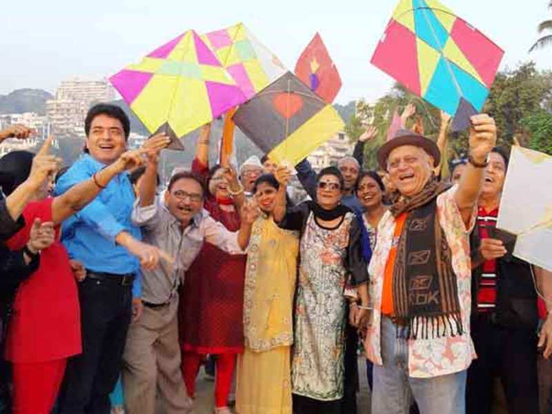 City laughter group celebrated Makar Sankranti with kites and fun | Events Movie News - Times of India