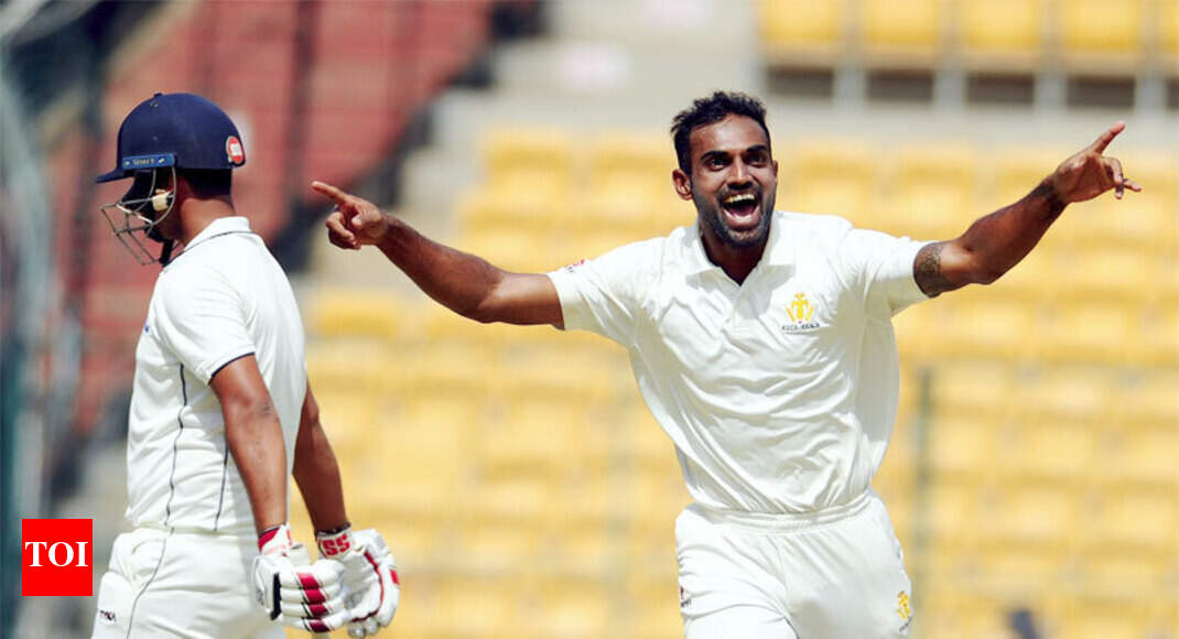 Ranji Trophy: Karnataka grab Day 1 honours, bowl Rajasthan out for 224