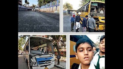 14 kids injured as racing state bus rams school bus