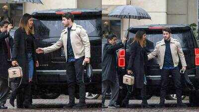 Priyanka Chopra and Nick Jonas walk hand-in-hand as they arrive in Los Angeles
