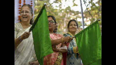 Lok Sabha Speaker Sumitra Mahajan flags off weekly train to Delhi
