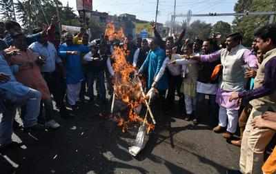 Protesting Murders, BJP Burns Effigy Of Cong Govt | Bhopal News - Times ...