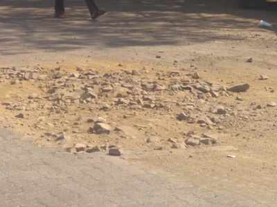 Road dug up unattended near Marol school