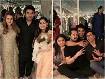 Newlyweds Kapil Sharma and Ginni Chatrath enjoy a musical night with Mika Singh, Shaan and others at their house