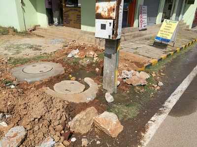 Sewerage water keeps overflowing from two manholes