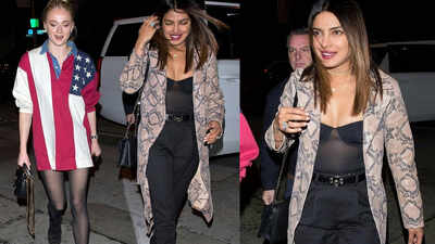 Girls' night out! Priyanka Chopra and Sophie Turner turn heads as they dine out