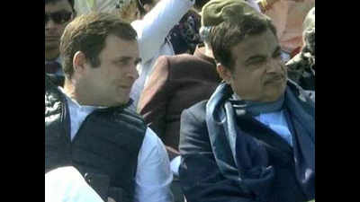 Rahul Gandhi gets front row seat, next to Nitin Gadkari at Republic Day parade