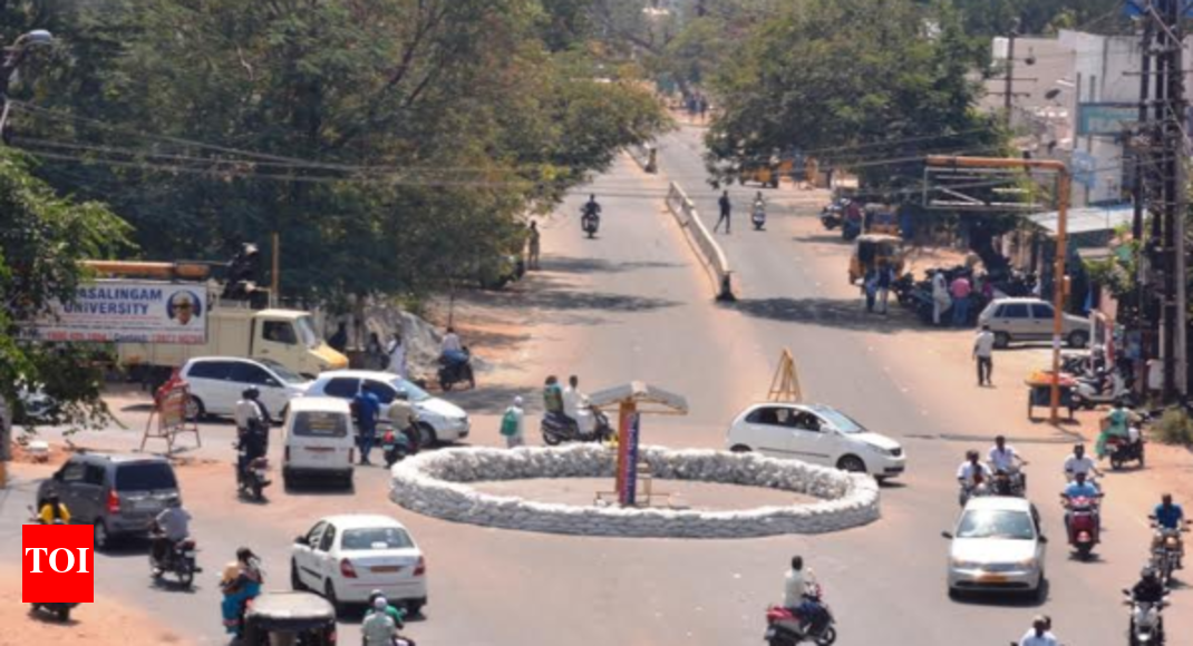 Roundabout installed at TVS tollgate junction to control traffic could