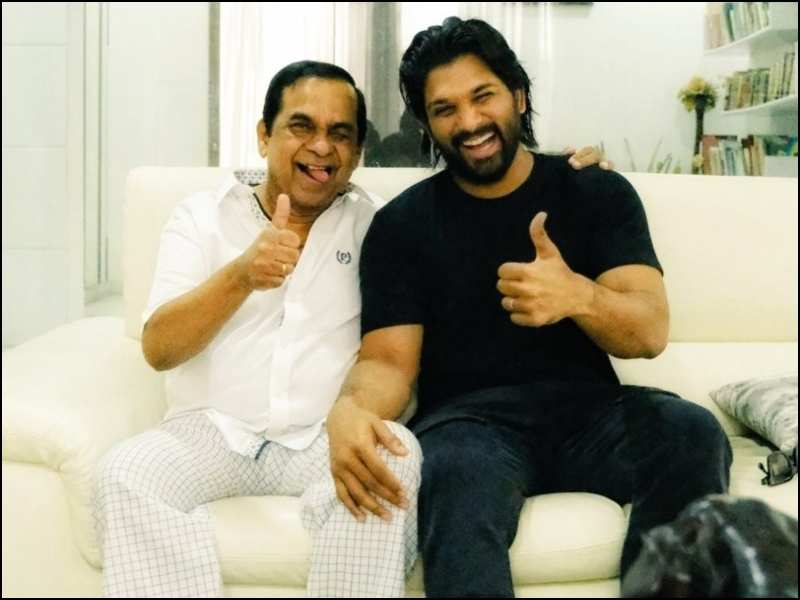 Spotted Allu Arjun Meets Brahmanandam And Attends A Wedding With His New Hairstyle Telugu Movie News Times Of India