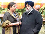 Smriti Irani and Sukhbir Singh Badal