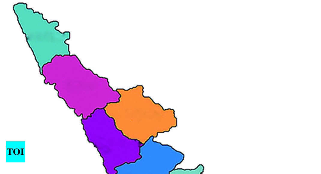 Premium Vector | Kerala state map administrative division of india vector  illustration