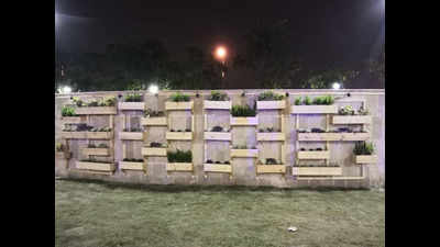 Noida beautified with recycled wood